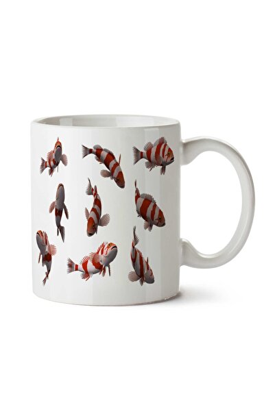 ART HEDİYE كوب مطبوع عليه وجهين على شكل سمكة حوض السمك