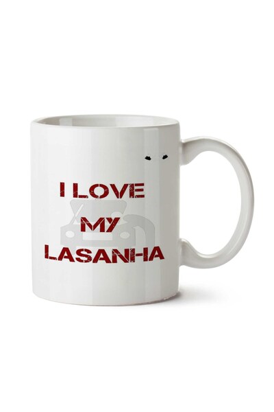ART HEDİYE كوب مطبوع على الجانبين من I Love My Lasanha