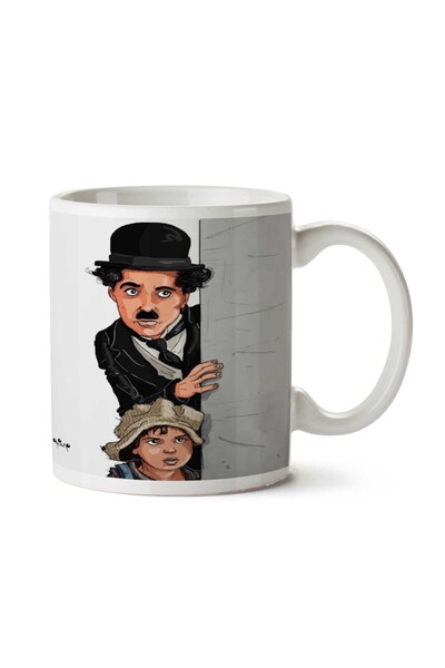 ART HEDİYE كوب تشارلي شابلن للأطفال (2) مطبوع على الجانبين