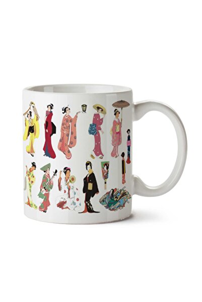 ART HEDİYE كوب Geige Japan Art مطبوع على الجانبين