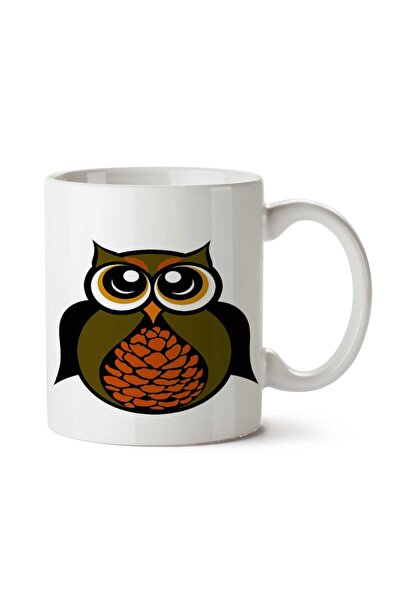 ART HEDİYE كوب بطبعة على الوجهين على شكل بومة الغابة