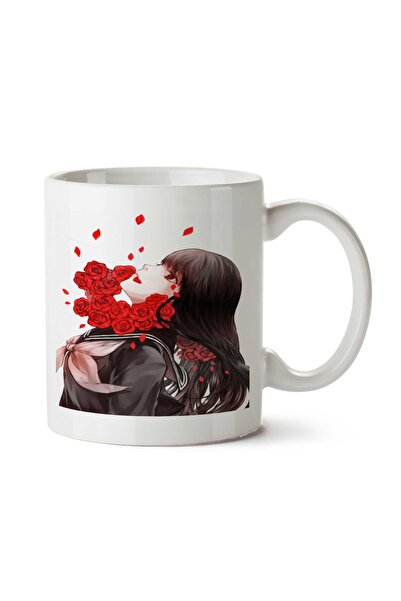 ART HEDİYE كوب فتاة روز مطبوع على الجانبين