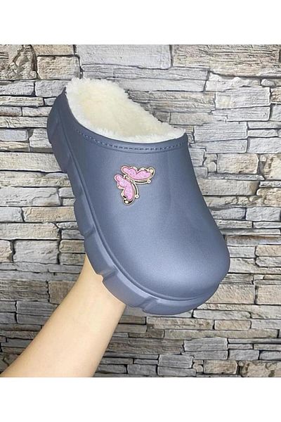 PLN SHOES Γυναικείες παντόφλες Teddy με πέτρες με φτερά Άνετη εφαρμογή κλειστή μπροστά Χειμερινές παντόφλες γραφείου σπιτιού
