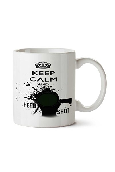 ART HEDİYE Keep Calm and Head Shot Two Sided Printed Mug