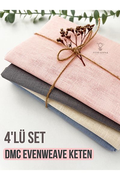 Hobianna Dmc Evenweave Λινό Ύφασμα 28 Μέτρηση - Σετ 4 (50X70CM)