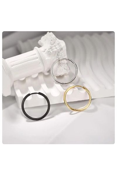 Öte Beri Öteberi Silver Stainless Non Tarnish 316l Surgical Crystal Cut Unisex Classic Ring 1 Pair Earrings Set