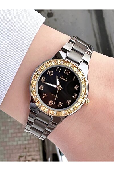 Q&Q QM82J52EK Kadın Kol Saati Taşlı 2 Yıl Distribütör Firma Garantili