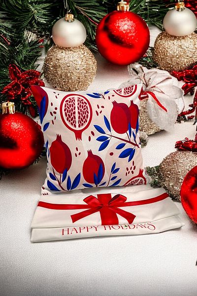 tarzınısec Pernă decorativă cu fermoar cu tema de Anul Nou (45*45cm) Model47