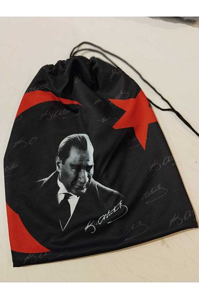 Betülce Unisex Multi-Purpose Winter Fleece Neck Collar Beret with Mustafa Kemal Atatürk Emblem