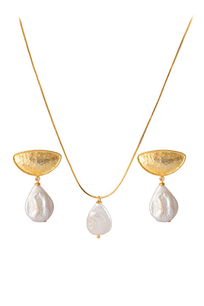 Ecru Atelier Hellen İnci Kolye ve Küpe Seti