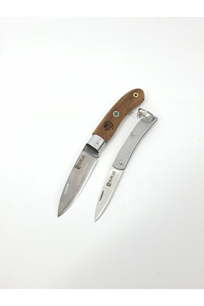 SürLaz Metal Anahtarlık Cep Çakısı Kurt Motif Outdoor Kamp Bıçağı