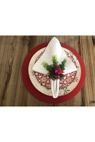 trendyuvamev tekstilürünleri ÇAMLAR ARASINDA RENKLİ TOPLAR PEÇETE YÜZÜĞÜ (6 A...