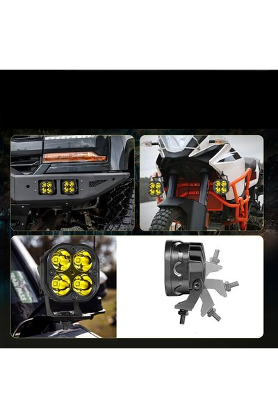 AHMET OTOMOTİV Off Road Ve Arazi Aracı 3 inç Amber Sarı Renk Çalışma Ve Sis L...