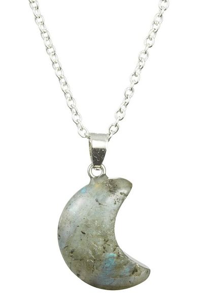 Tesbih Atölyesi Certified Labradorite Natural Stone Moon Model Necklace