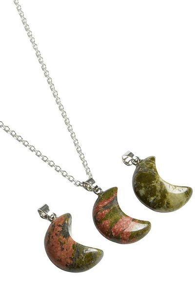 Tesbih Atölyesi Certified Unakit Natural Stone Moon Model Necklace
