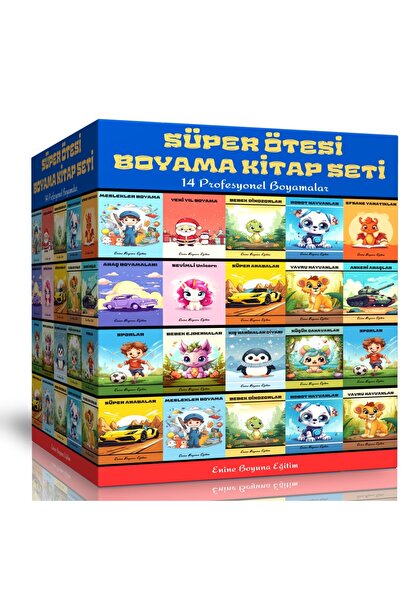 Enine Boyuna Eğitim Beyond Super Coloring Book Set (14 Professional Coloring ...