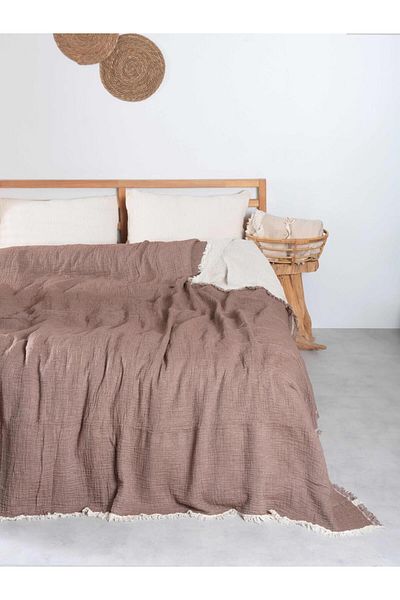 MYLASA HOME Двуслойно 4-слойно муселинено покривало за легло - Двойно