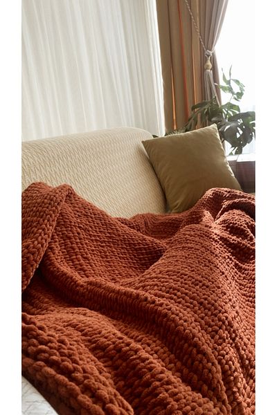 Hobihanem Tuhafiye Fluffy Soft 100% Handmade TV Blanket