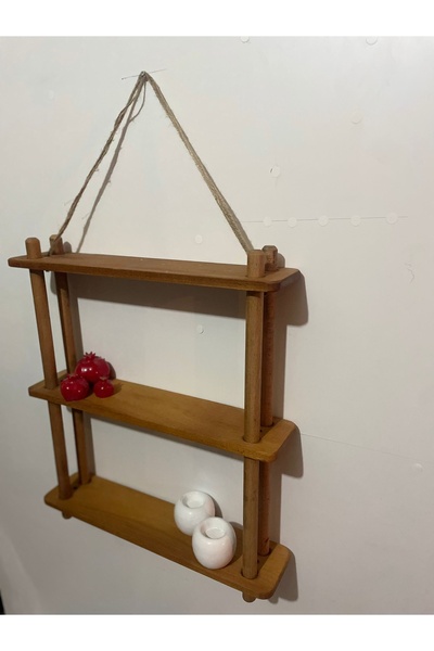 marangoz baba Ahşap İpli Duvar Rafı