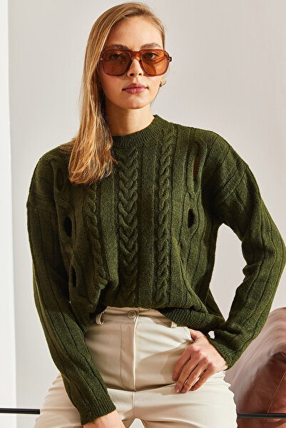 Bianco Lucci Γυναικείο πουλόβερ με πλεκτό σχέδιο