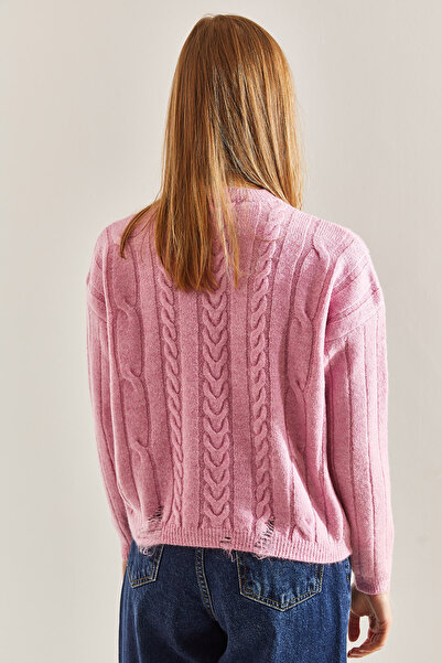 Bianco Lucci Pulover de damă tricotat cu model