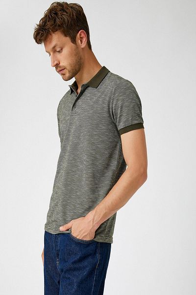 Koton Zelené pánské tričko Polo Neck