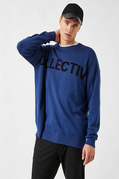 Koton Men's Navy Blue Sweater 2KAM91115HT