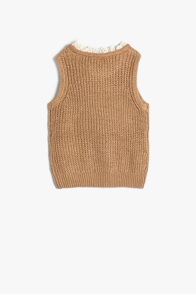 Koton Baby Girl Brown Sweater