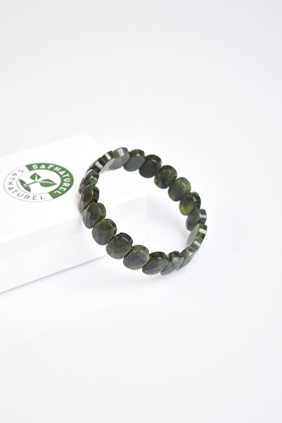 Safnaturel سوار من الحجر الطبيعي من اليشم الكندي ذو قصة خاصة (الجودة الأولى)