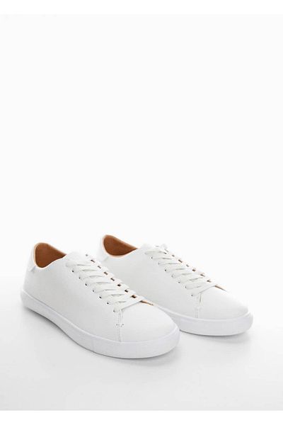 MANGO Man Einfarbige Sportschuhe aus Leder