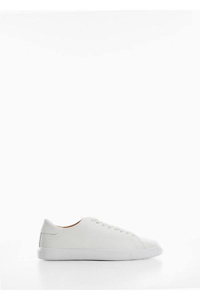 MANGO Man Einfarbige Sportschuhe aus Leder