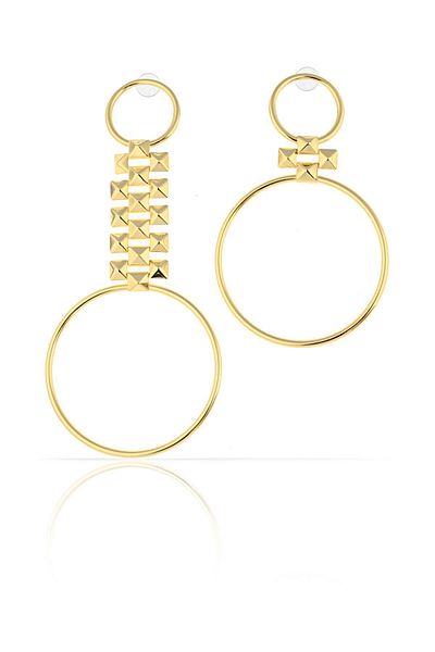 Duke Nickle Women's Yellow Round Earrings Rdpk5129