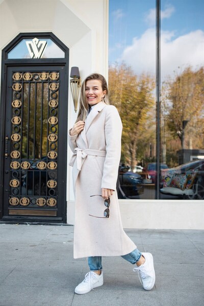 Sue Store Παλτό με επένδυση από πέτρα σε χρώμα καστανό