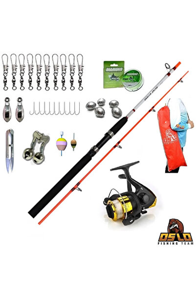 Oslo Tam Takım 2 Parça Dolgu Uçlu Çocuk Olta Seti Remixon 1.50m 50-100gr 2000 Olta Makinası