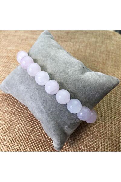 İMRAN DOĞALTAŞ 10 mm Sphere Cut Pink Quartz Stone Natural Stone Bracelet - Im...