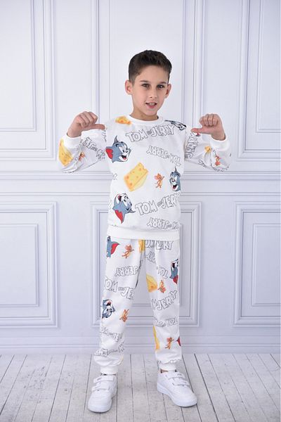 Teymbaby Set de sus și de jos cu imprimeu Tom și Jerry sezon nou sezon Îmbrăcăminte pentru copii