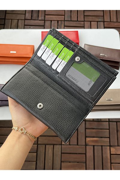 DERKON Genuine Leather Double Cover Useful Women's Wallet