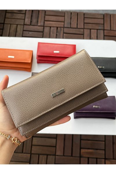 DERKON Genuine Leather Double Cover Useful Women's Wallet