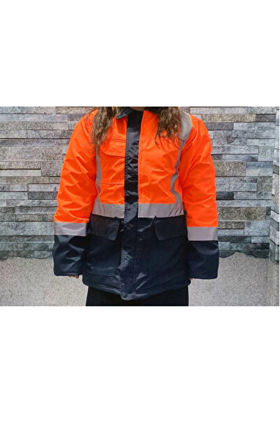 Frekans İş Güvenliği İş Kıyafetleri Reflektörlü Su Geçirmez Oxford Parka Kışl...