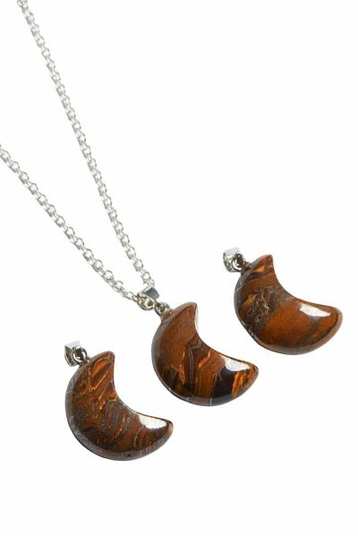 Tesbih Atölyesi Certified Moon Model Real Tiger Eye Stone Necklace