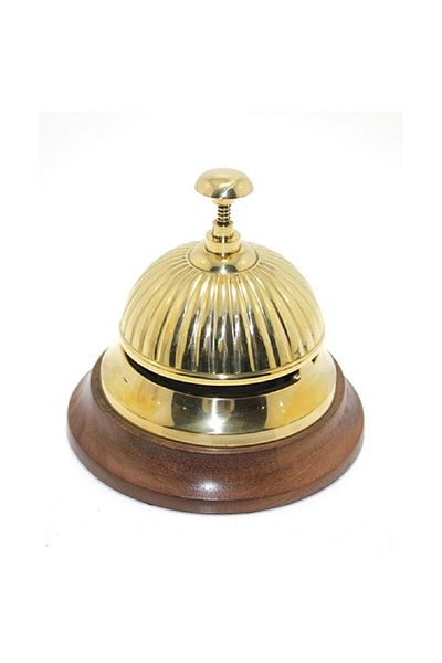 hediyeconcepti Retro Special Design with Wooden Base Complete Embroidered Reception Bell