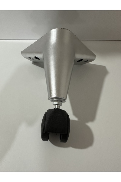 Şahmeli Tekerlekli Sihirli Sehpa Masa Ayağı GÜMÜŞ 360 Derece Dönebilen 16CM L...
