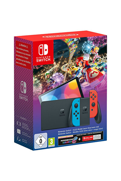 Nintendo Switch Konsol OLED Mario Kart Bundle - Neon Blue/Neon Red Uyumlu
