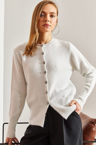 Bianco Lucci Cardigan de tricotaj pentru damă - Design cu nasturi