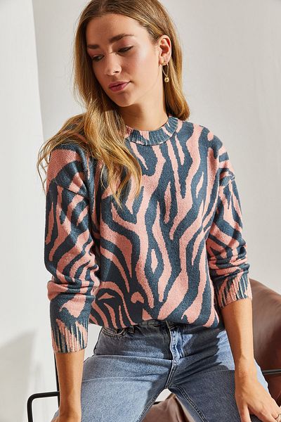 Bianco Lucci Women's Gray Women's Piece Knitwear Sweater
