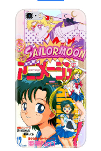 Newon حافظة هاتف مطبوعة لهاتف آيفون 6 بلس سيلور مون مون واريور