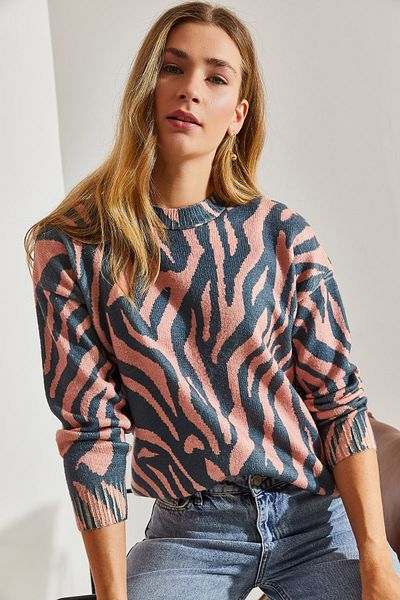 Bianco Lucci Women's Gray Women's Piece Knitwear Sweater
