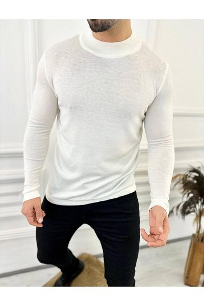 elkumoda Sweater Slim Fit Non-Pilling Natural Cotton Knitwear Turtleneck Turtleneck Sweater