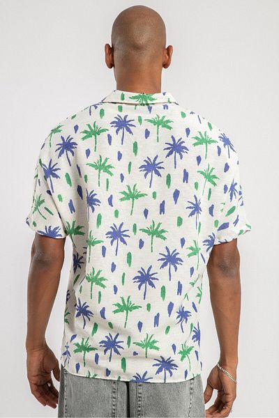 Catch Unisex Comfortable Fit Shirt Palm Patterned 1480-24