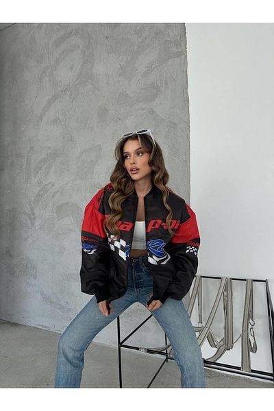 Gofeel Racing Unisex Επένδυση Flame Racer Red Bomber Jacket